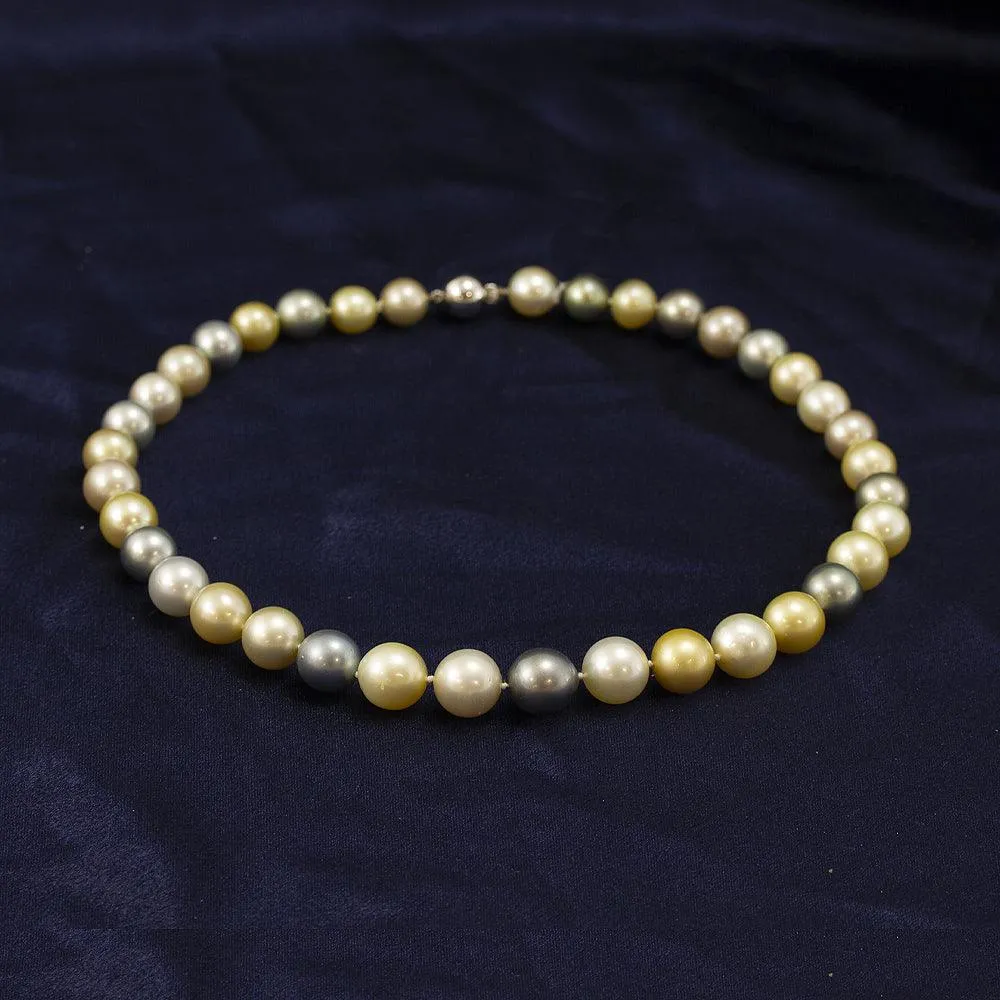 10-13mm Pastel Coloured Cultured South Sea Pearl Necklace 18”