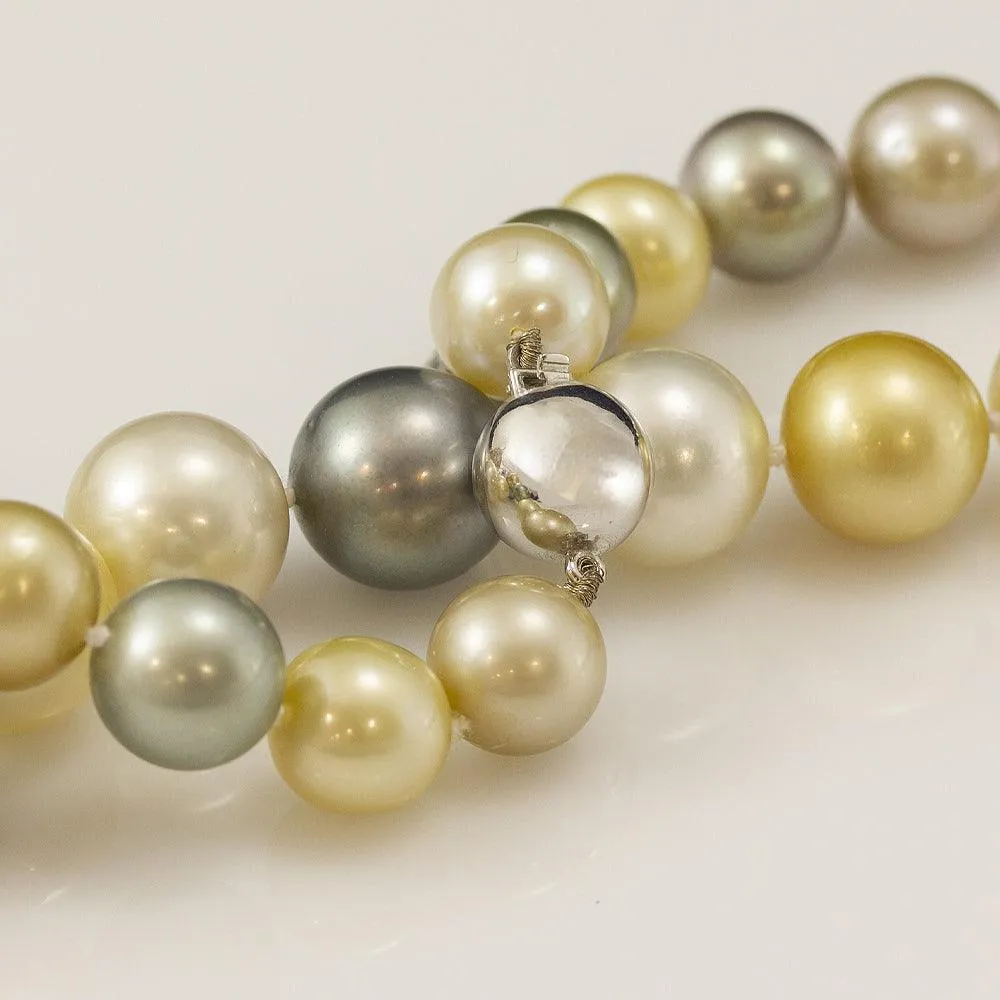 10-13mm Pastel Coloured Cultured South Sea Pearl Necklace 18”