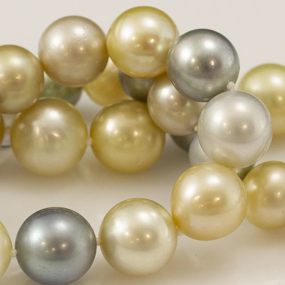 10-13mm Pastel Coloured Cultured South Sea Pearl Necklace 18”