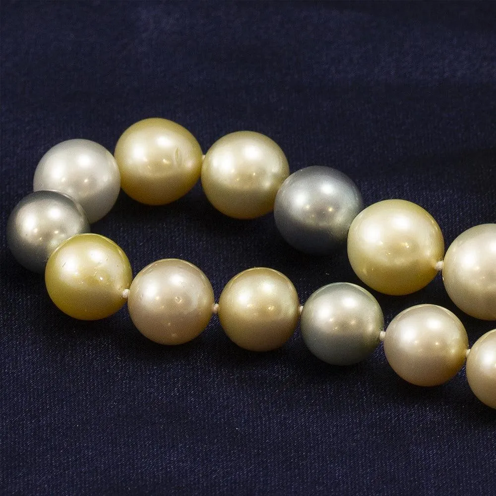 10-13mm Pastel Coloured Cultured South Sea Pearl Necklace 18”