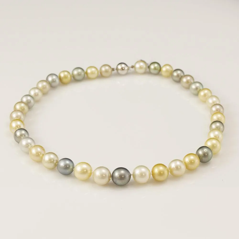 10-13mm Pastel Coloured Cultured South Sea Pearl Necklace 18”