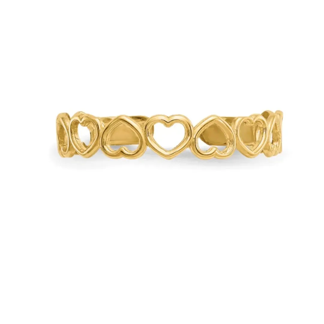 10K Gold Adjustable Heart Toe Ring