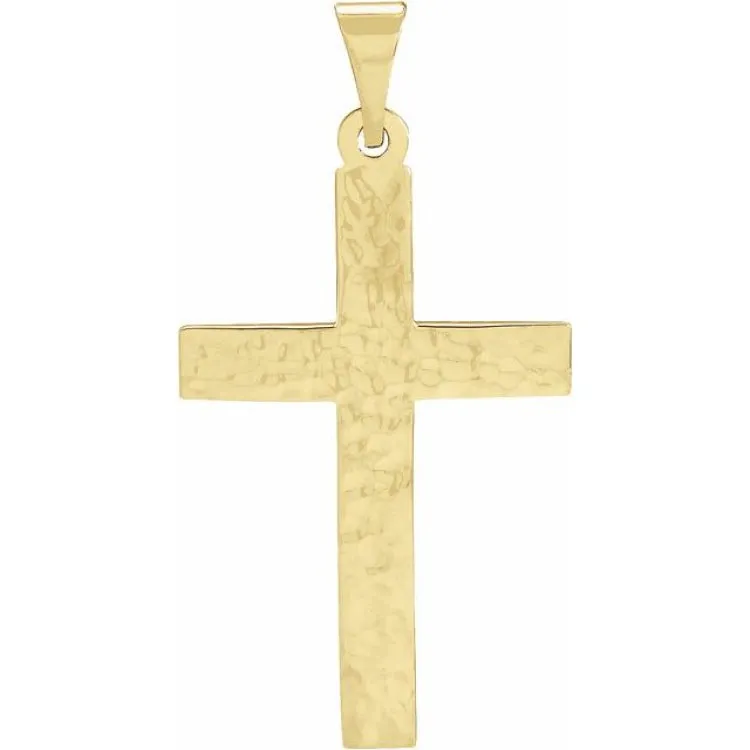 10K Yellow 17x11.5 mm Cross Pendant