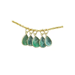 14k Gold Pear Zambian Emerald Pendant