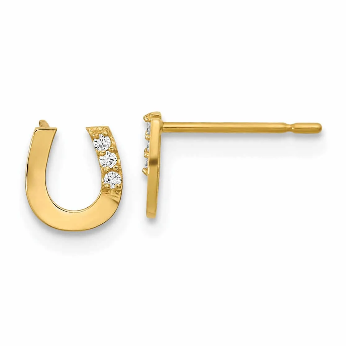 14k Madi K Horseshoe Post Earrings