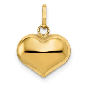 14K Polished 3-D Puffed Heart Charm