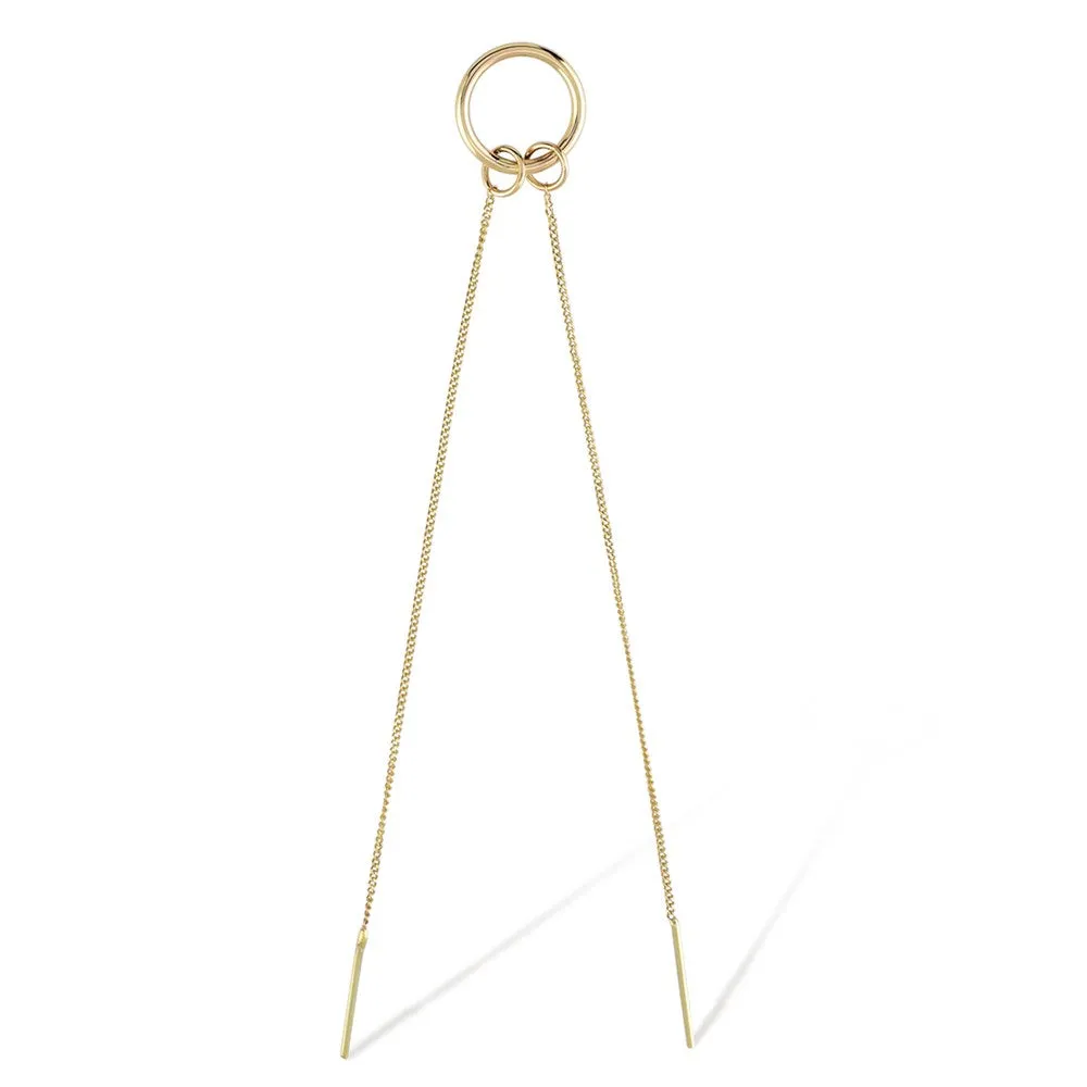 14K Solid Gold Joy Chain Earring