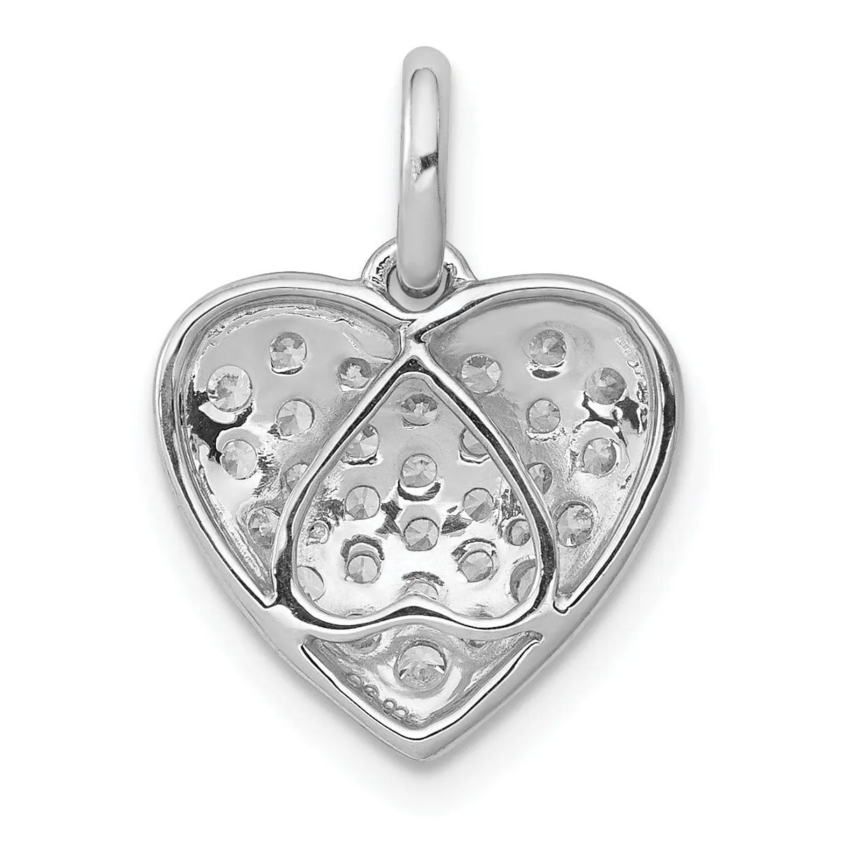 14k White Gold Polished Finish Open Back Polished Finish 0.495-CT Diamond Heart Charm Design Pendant