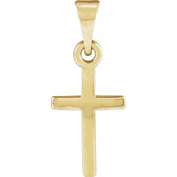 14K Yellow 14.5x9.7 mm Cross Pendant