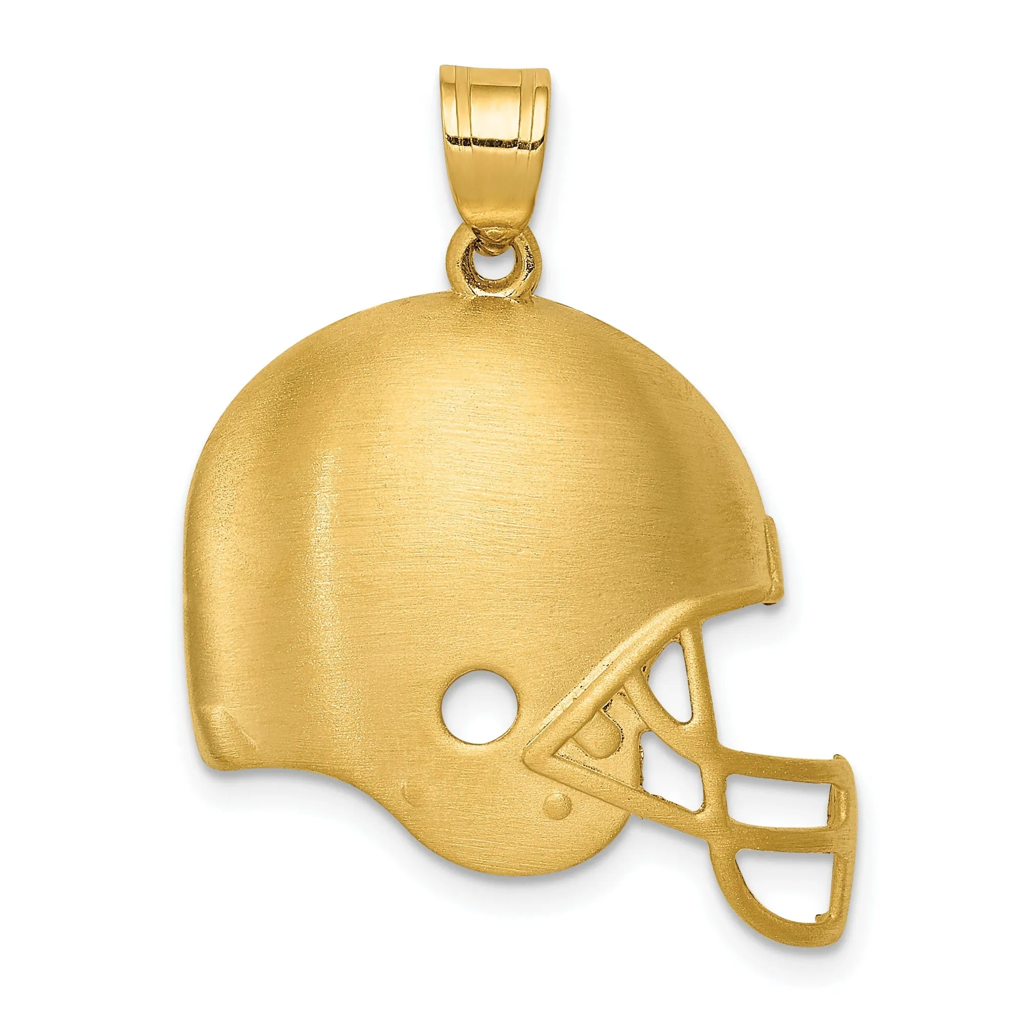 14k Yellow Gold Football Helmet Charm Pendant