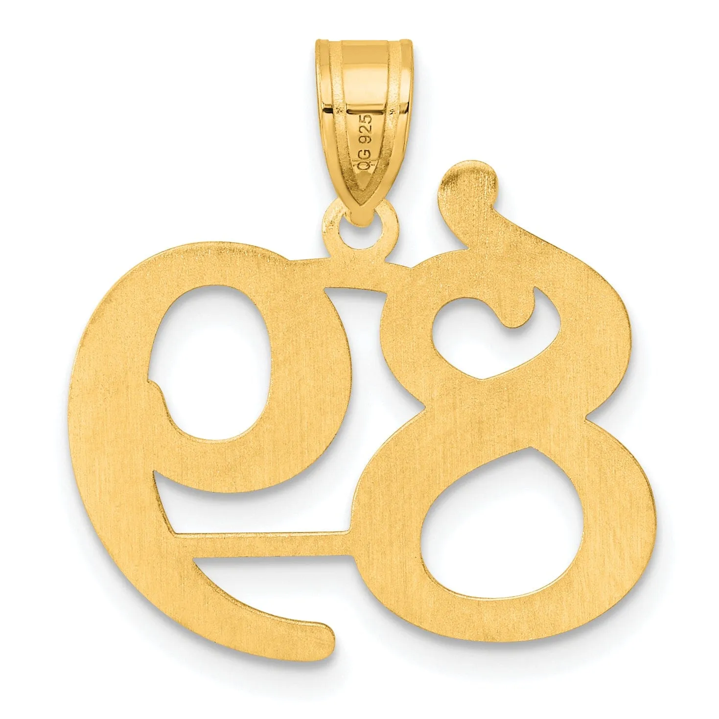 14k Yellow Gold Polished Finish Number 89 Charm Pendant