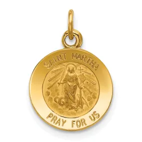 14k Yellow Gold Saint Martha Medal Pendant