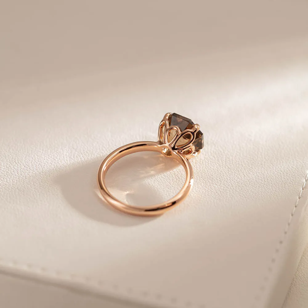 18ct Rose Gold Smoky Quartz Octavia Ring