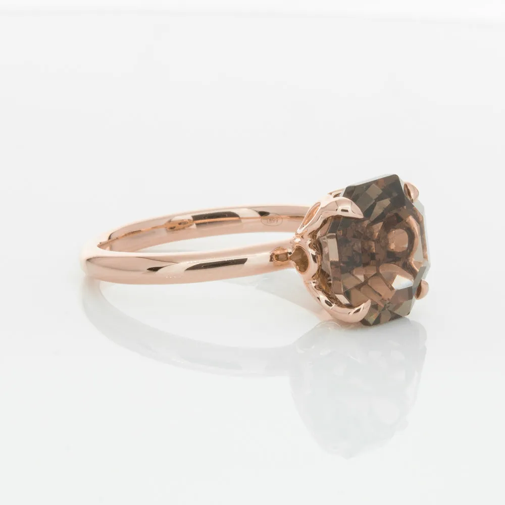 18ct Rose Gold Smoky Quartz Octavia Ring