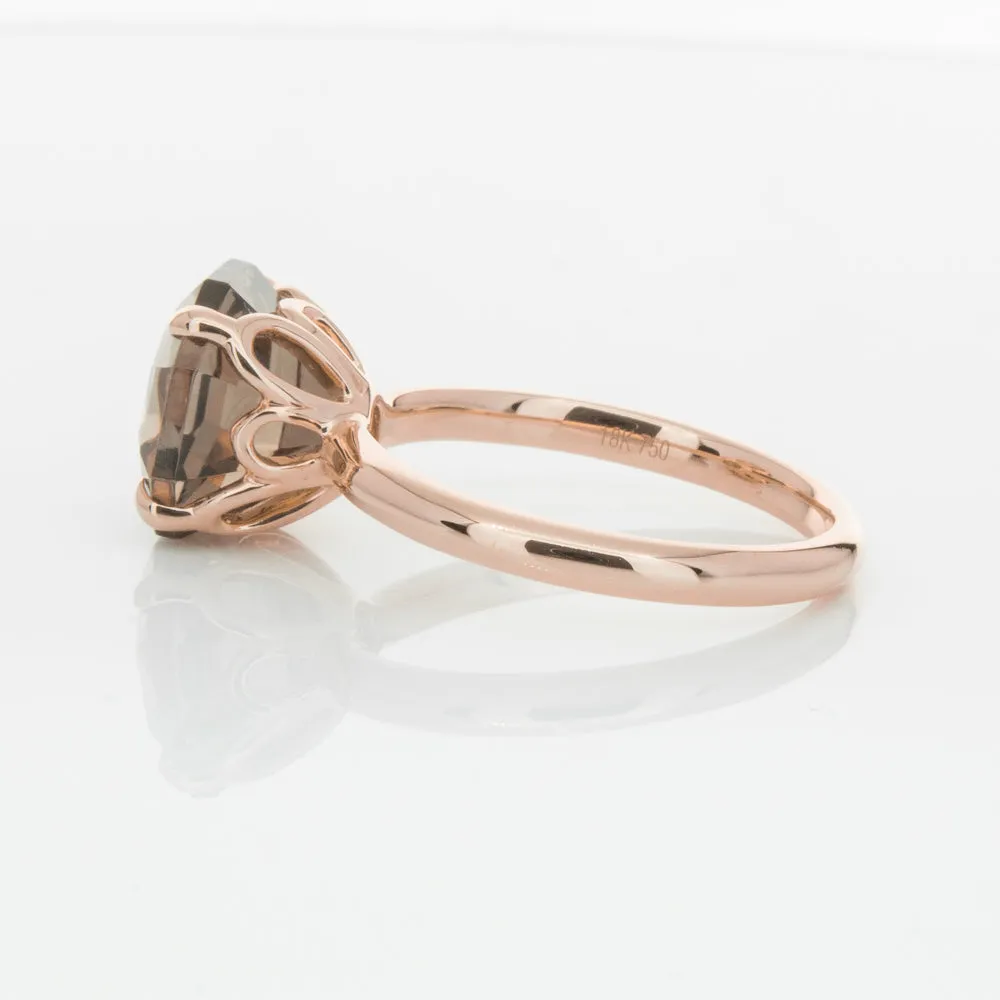 18ct Rose Gold Smoky Quartz Octavia Ring