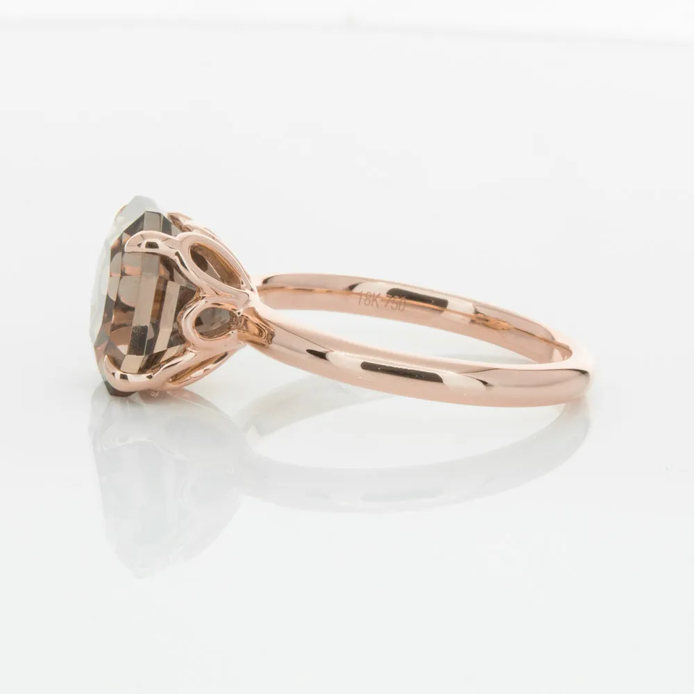 18ct Rose Gold Smoky Quartz Octavia Ring