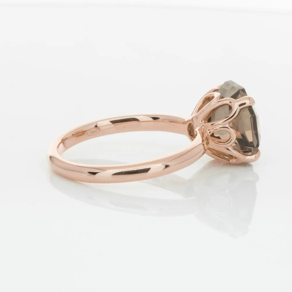 18ct Rose Gold Smoky Quartz Octavia Ring