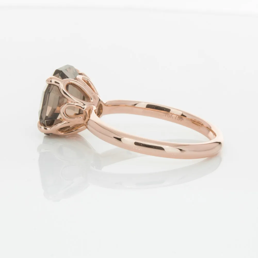 18ct Rose Gold Smoky Quartz Octavia Ring