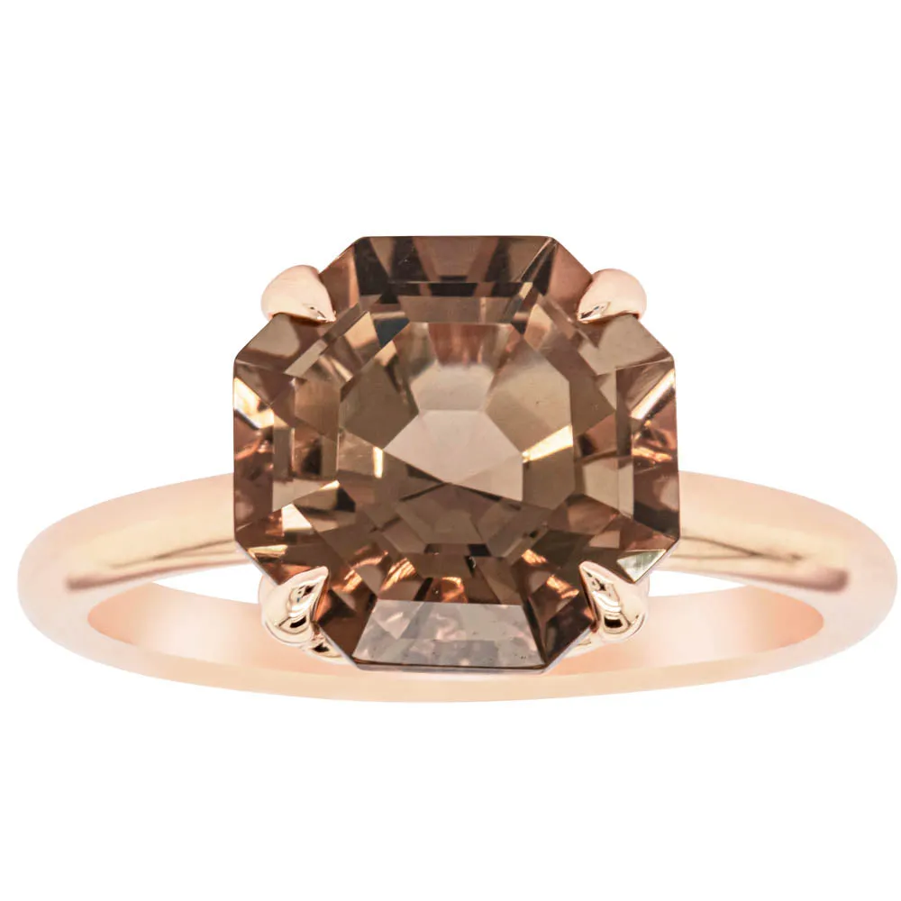 18ct Rose Gold Smoky Quartz Octavia Ring