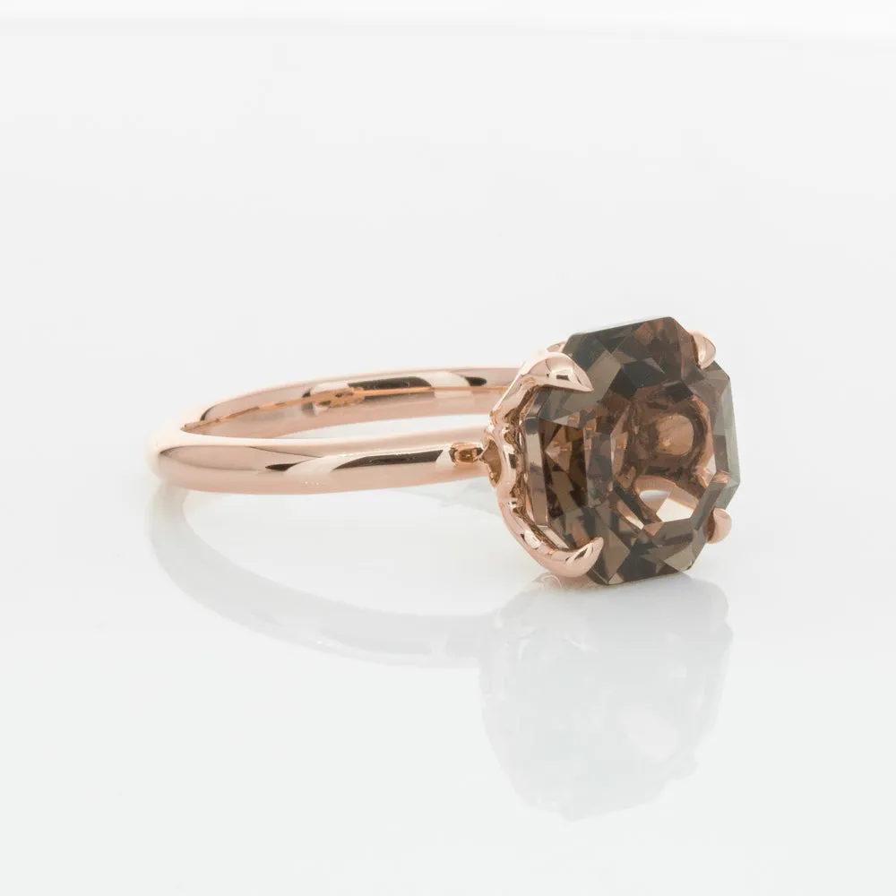 18ct Rose Gold Smoky Quartz Octavia Ring