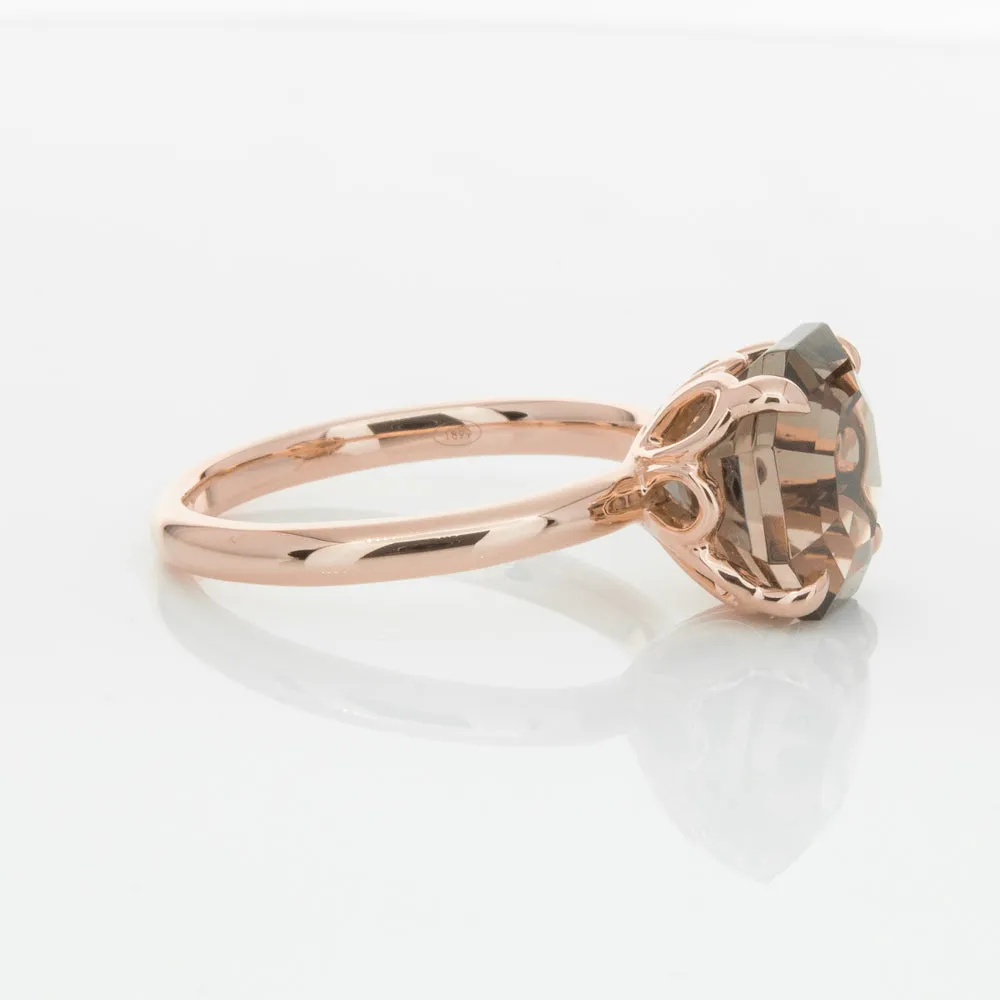 18ct Rose Gold Smoky Quartz Octavia Ring