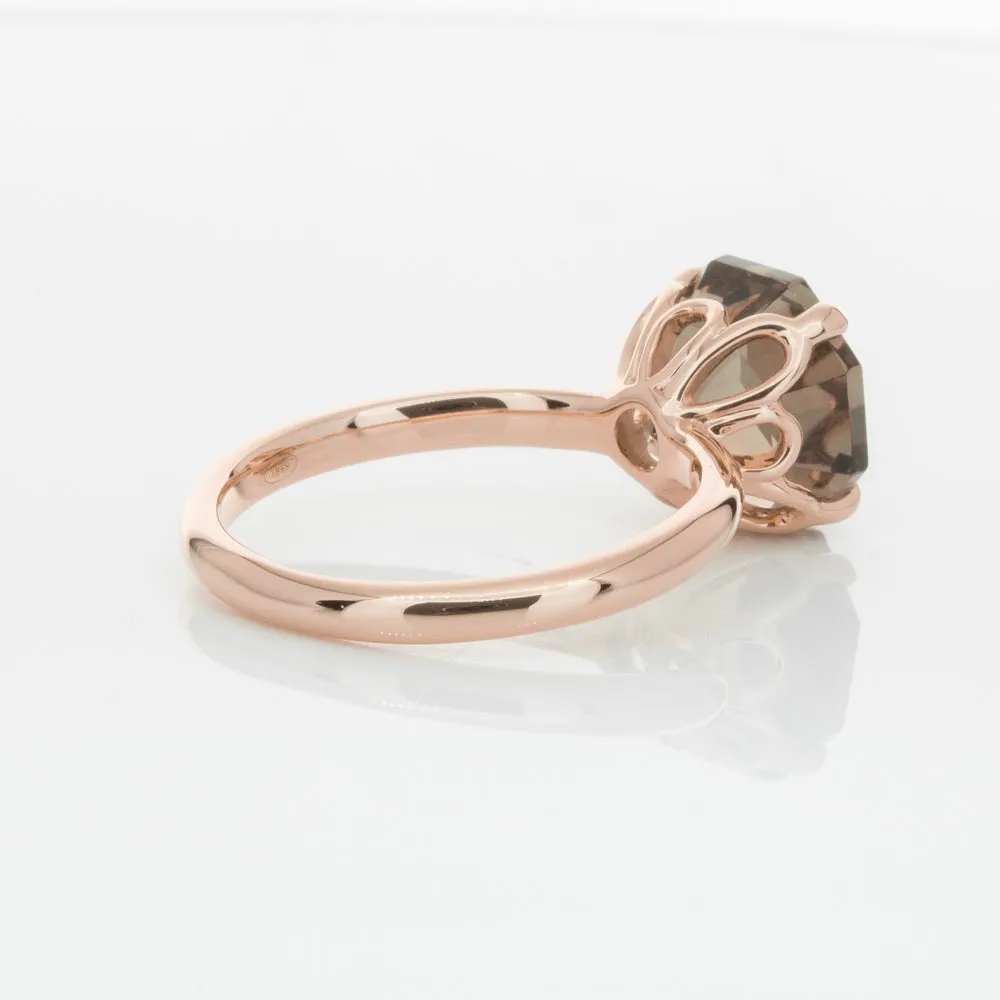 18ct Rose Gold Smoky Quartz Octavia Ring