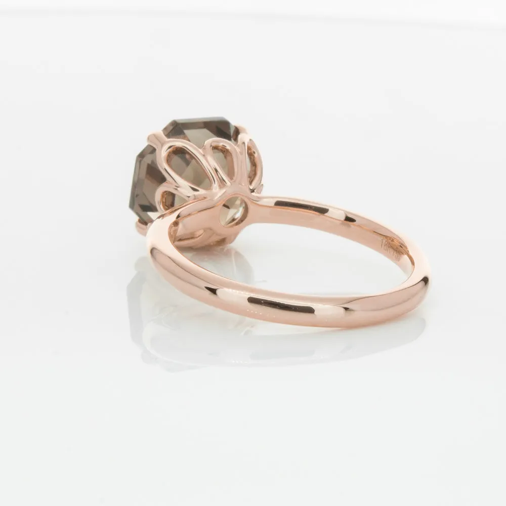 18ct Rose Gold Smoky Quartz Octavia Ring