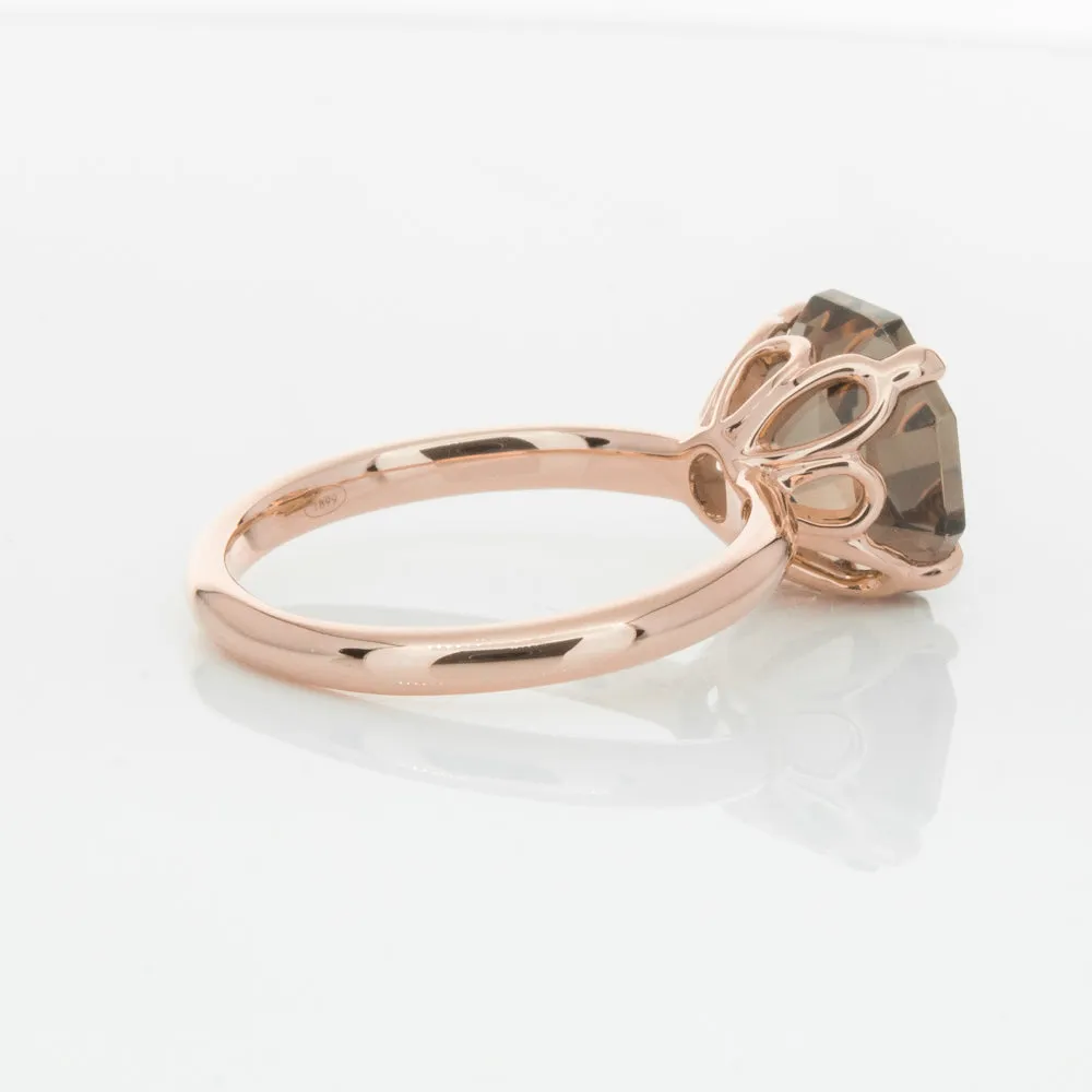 18ct Rose Gold Smoky Quartz Octavia Ring