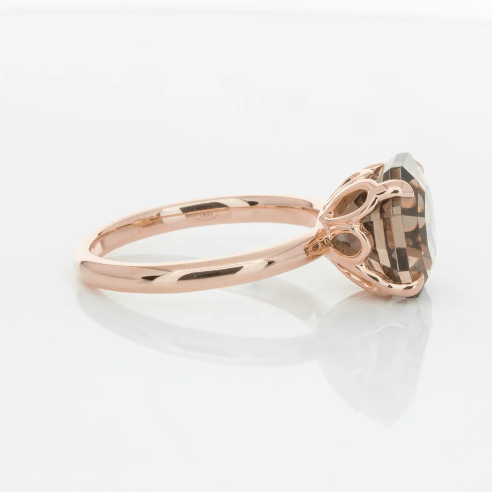 18ct Rose Gold Smoky Quartz Octavia Ring