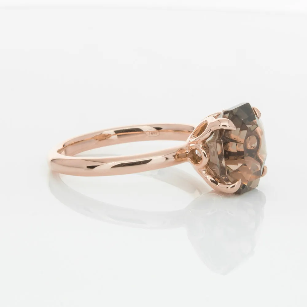 18ct Rose Gold Smoky Quartz Octavia Ring