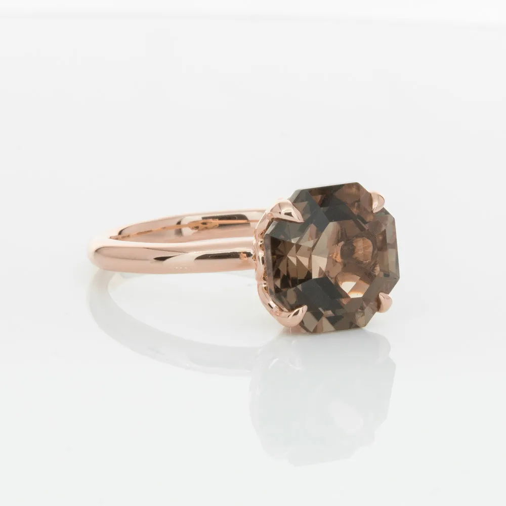 18ct Rose Gold Smoky Quartz Octavia Ring