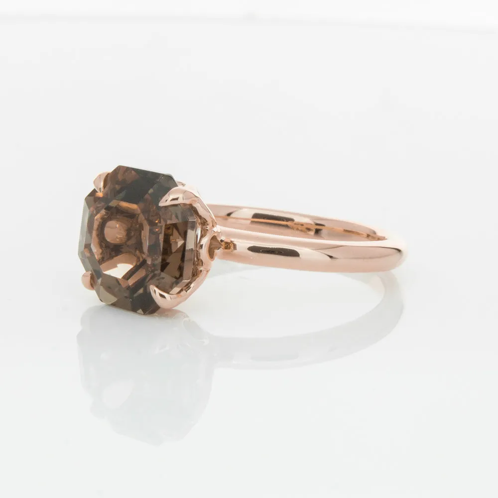 18ct Rose Gold Smoky Quartz Octavia Ring