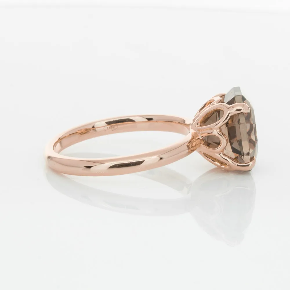 18ct Rose Gold Smoky Quartz Octavia Ring