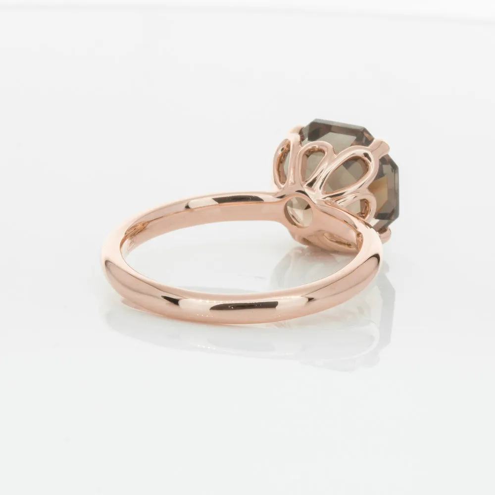 18ct Rose Gold Smoky Quartz Octavia Ring