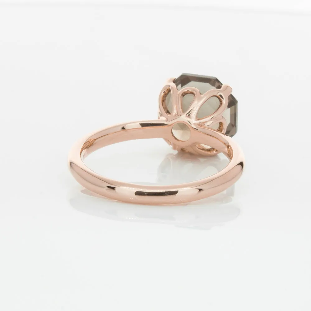 18ct Rose Gold Smoky Quartz Octavia Ring