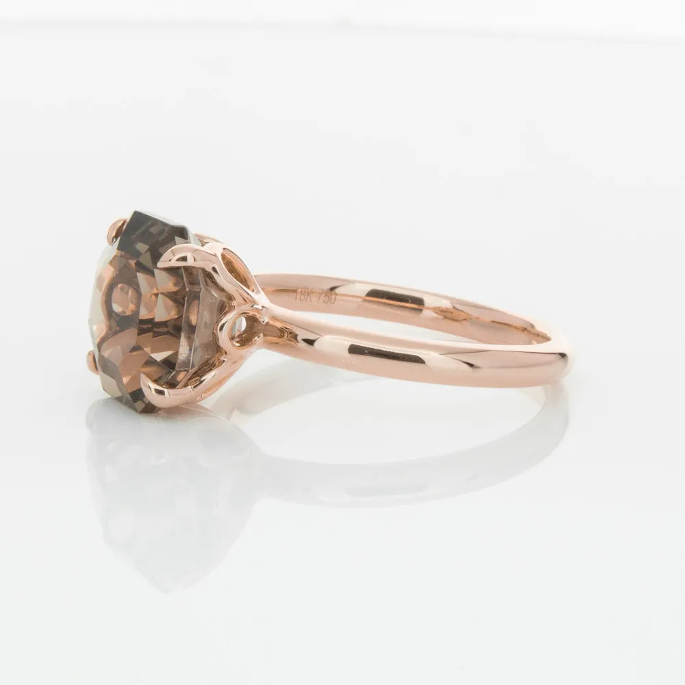 18ct Rose Gold Smoky Quartz Octavia Ring