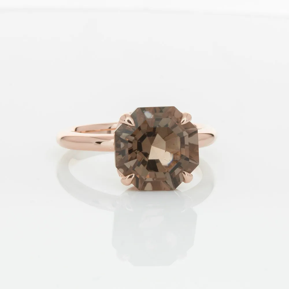 18ct Rose Gold Smoky Quartz Octavia Ring