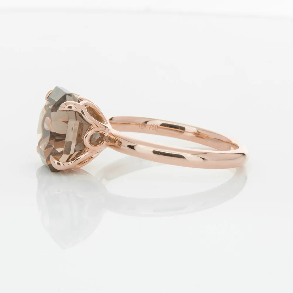 18ct Rose Gold Smoky Quartz Octavia Ring