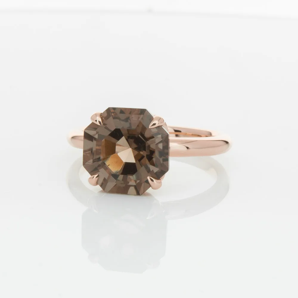 18ct Rose Gold Smoky Quartz Octavia Ring