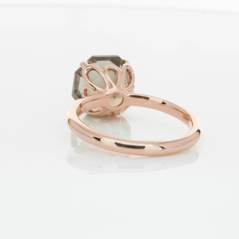 18ct Rose Gold Smoky Quartz Octavia Ring