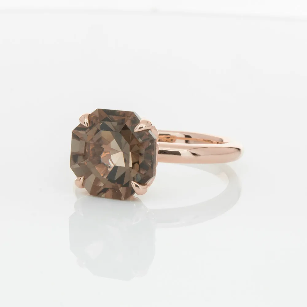 18ct Rose Gold Smoky Quartz Octavia Ring