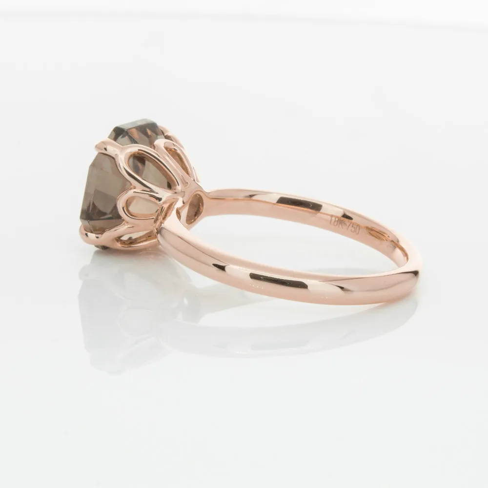 18ct Rose Gold Smoky Quartz Octavia Ring