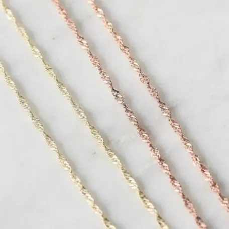 18K Gold-Filled 2mm Dainty Rope Necklace