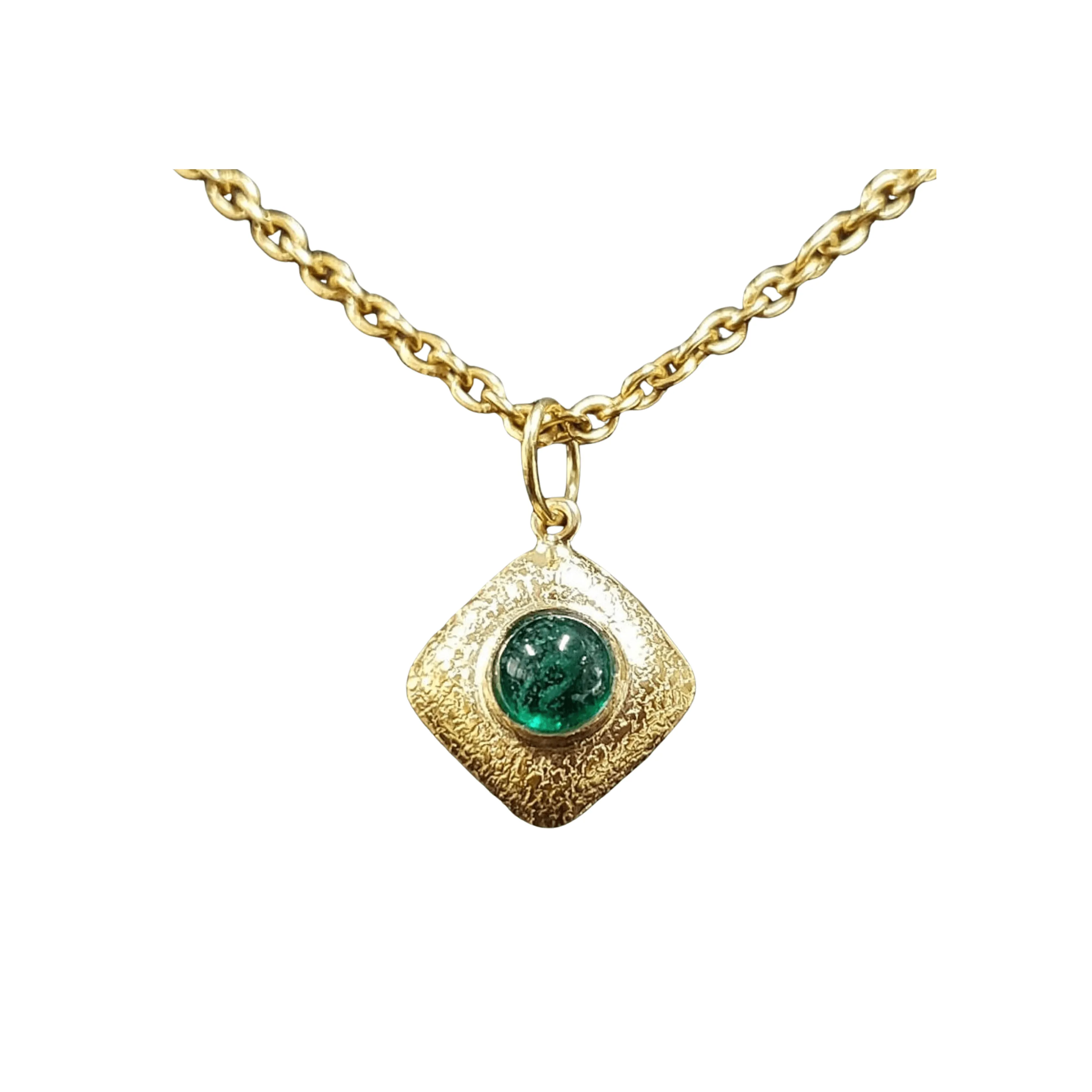 18k Gold Zambian Emerald Pendant