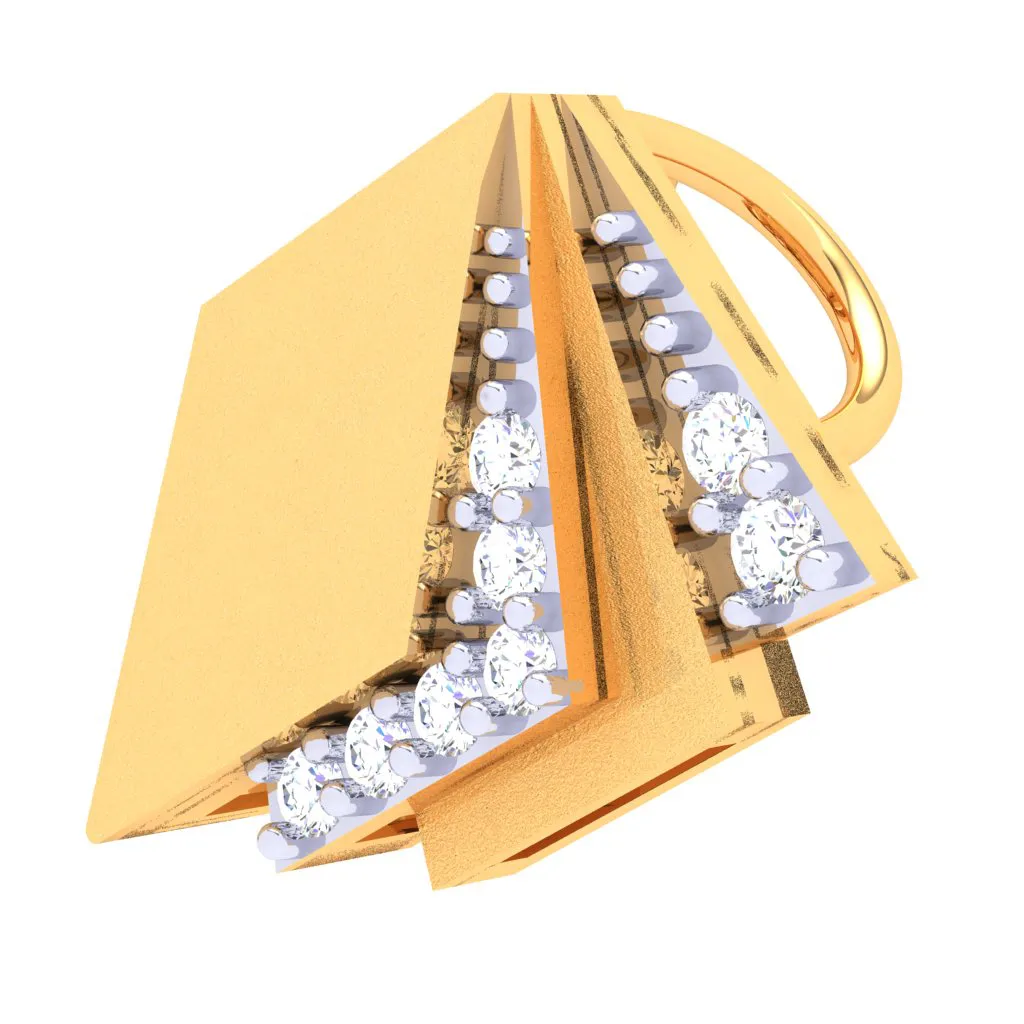 18k Sleek Book Shaped Diamond Pendant With Pages From P.c Chandra Jewellers