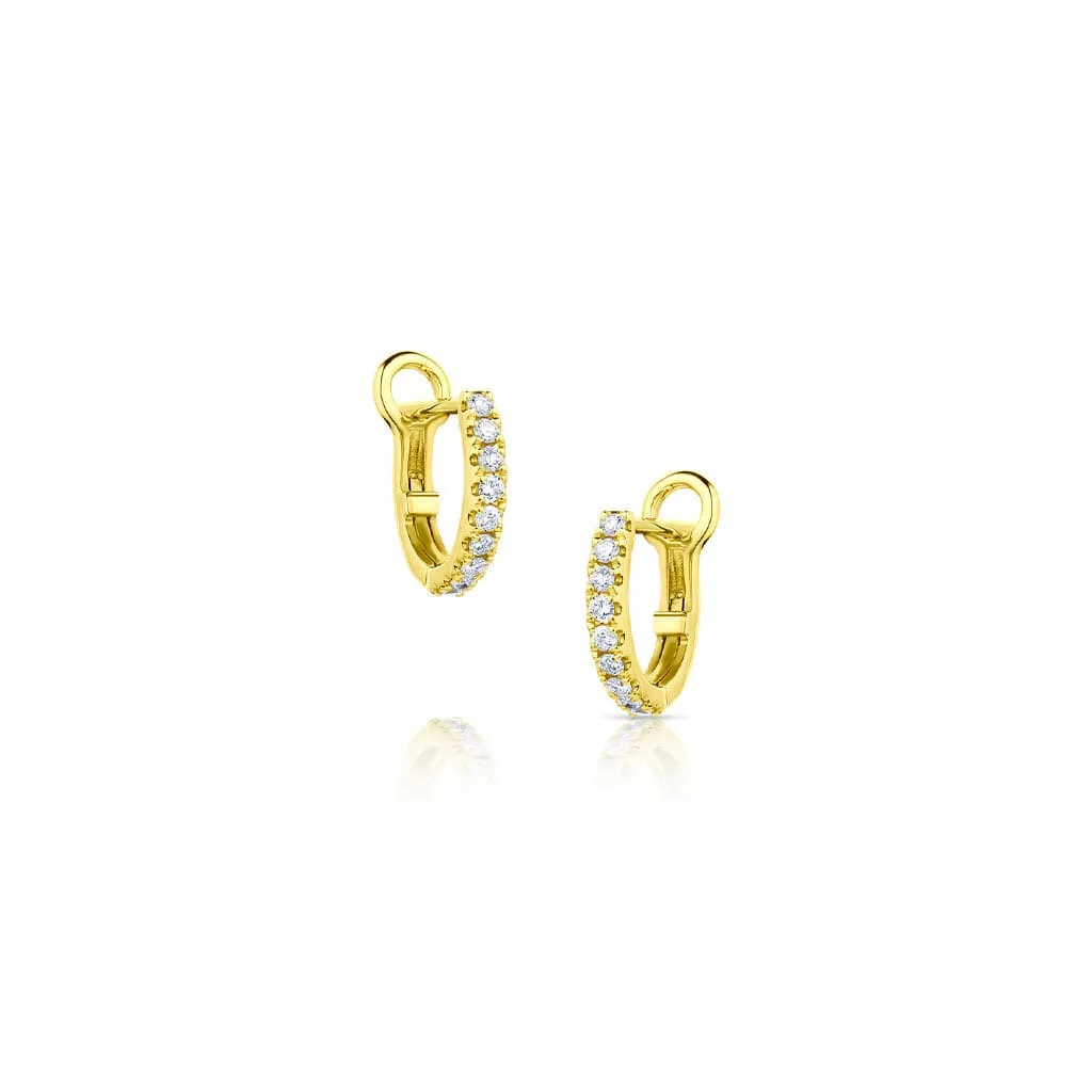 18kt Yellow Gold 18 Diamond Huggie Earrings