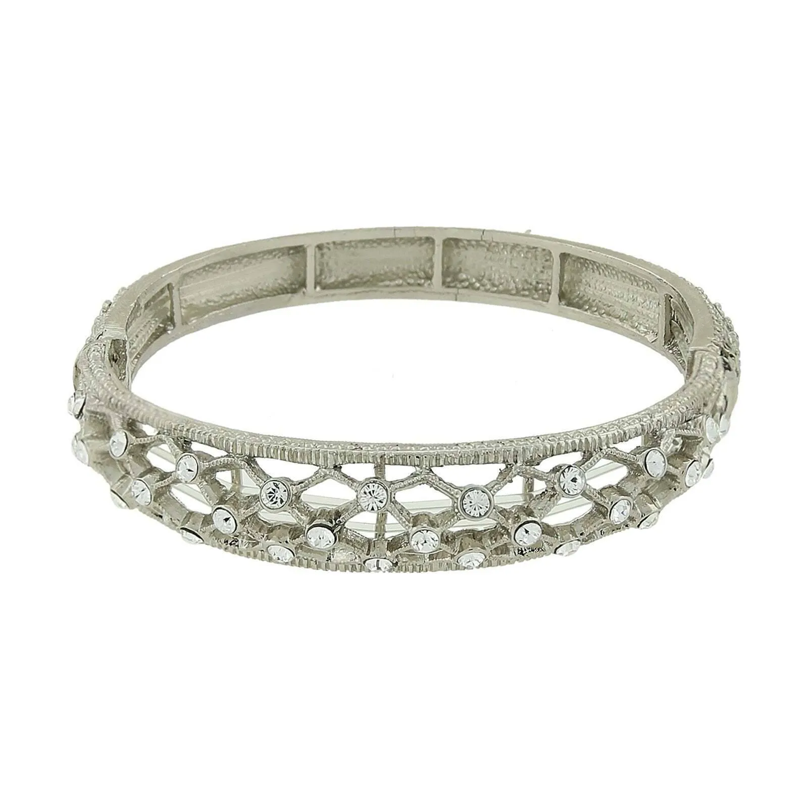 2028 Jewelry Crystal Slim Filigree Stretch Bracelet