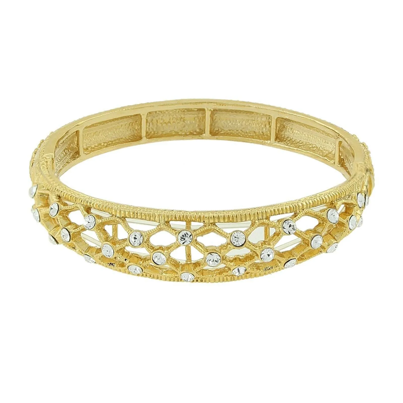 2028 Jewelry Crystal Slim Filigree Stretch Bracelet