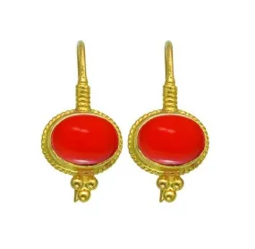 24K Coral Earrings