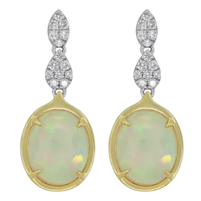 .27 CT DIAMOND 4.50 CT OPAL EARRING